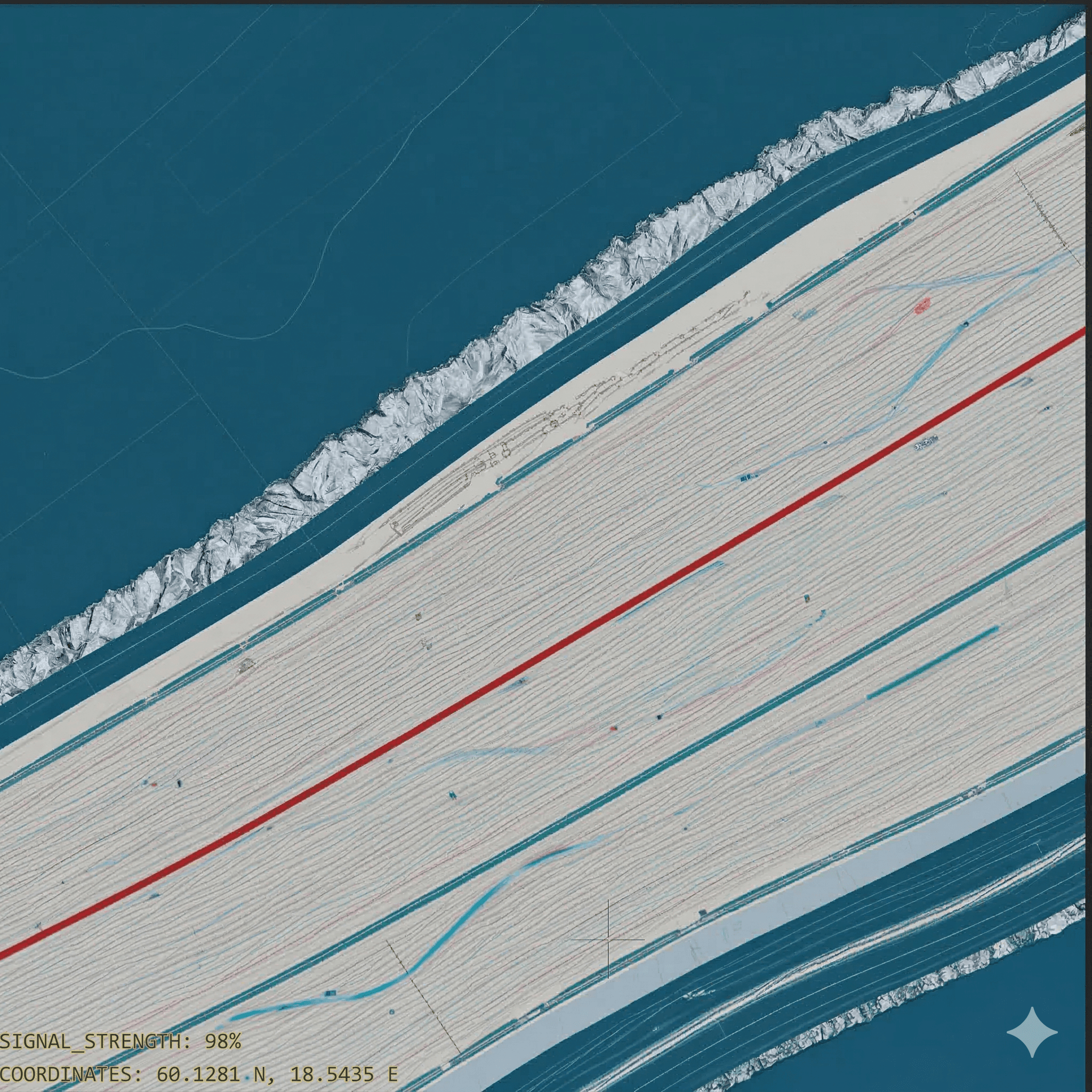Telemetry preview showing a ski track visualization